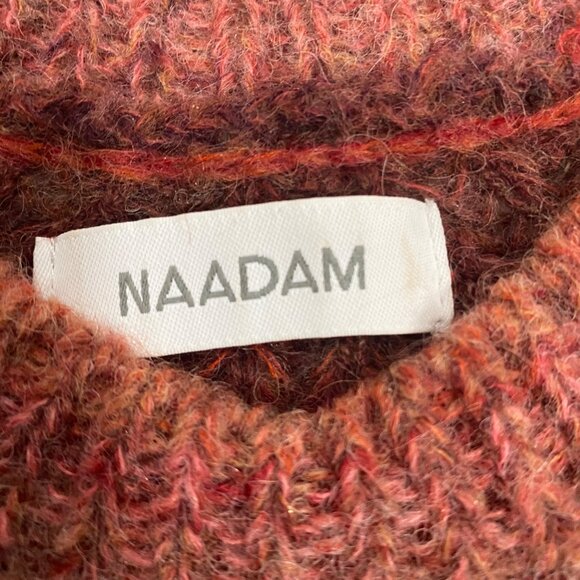 Naadam Womens S Ribbed Crewneck Sweater Wool/Alpaca Blend Space Dye Stripe lux s - Picture 5 of 10